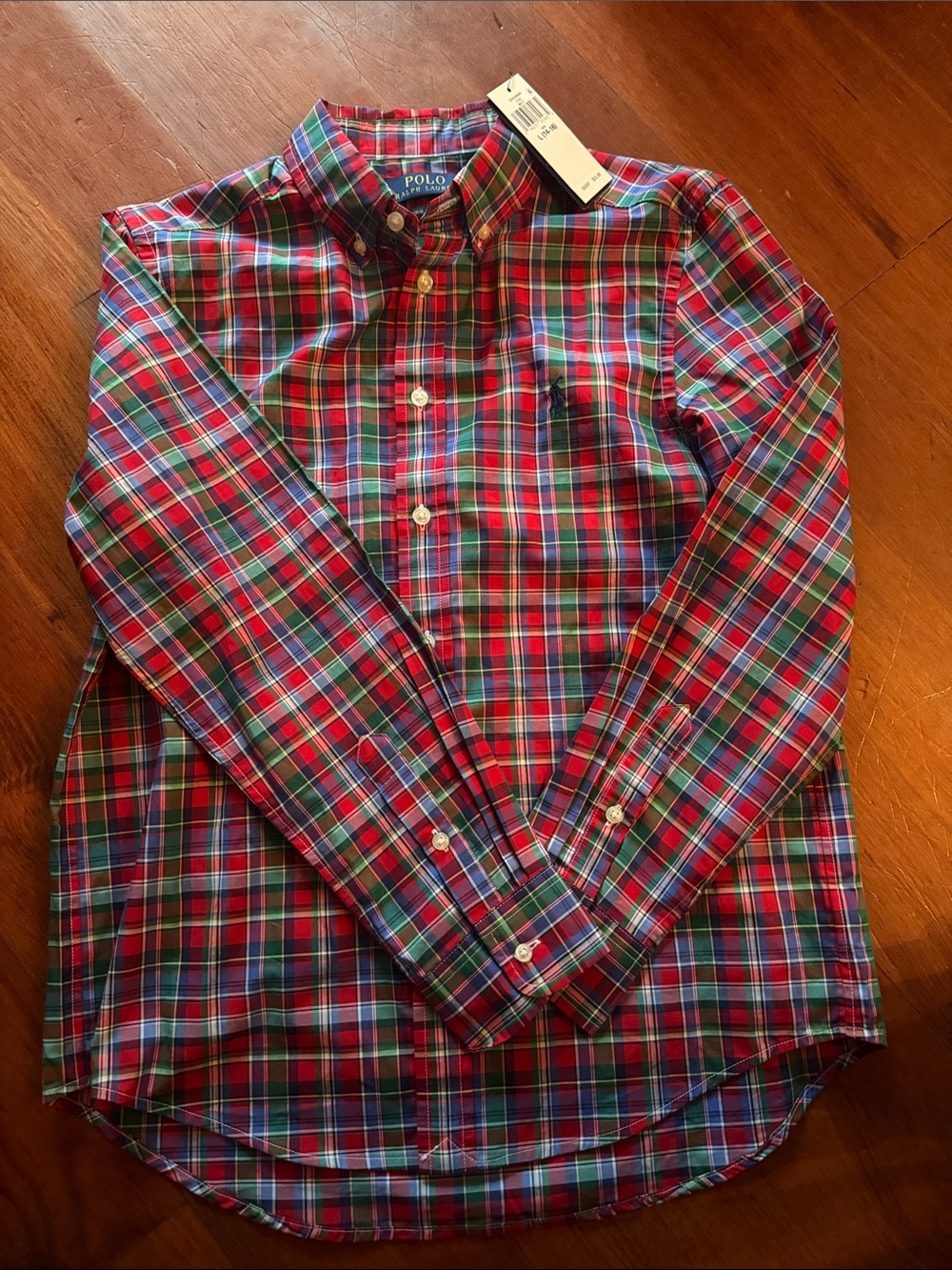 Kids Polo by Ralph Lauren Red Plaid Button-Down Shirt size large 14/16